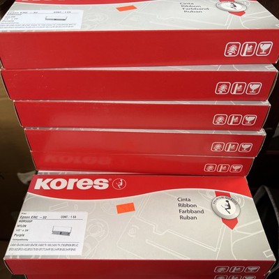 Kores Purple Nylon Ribbon Cartridge KOR500P Epson ERC-32 Compatible NOS Lot 10
