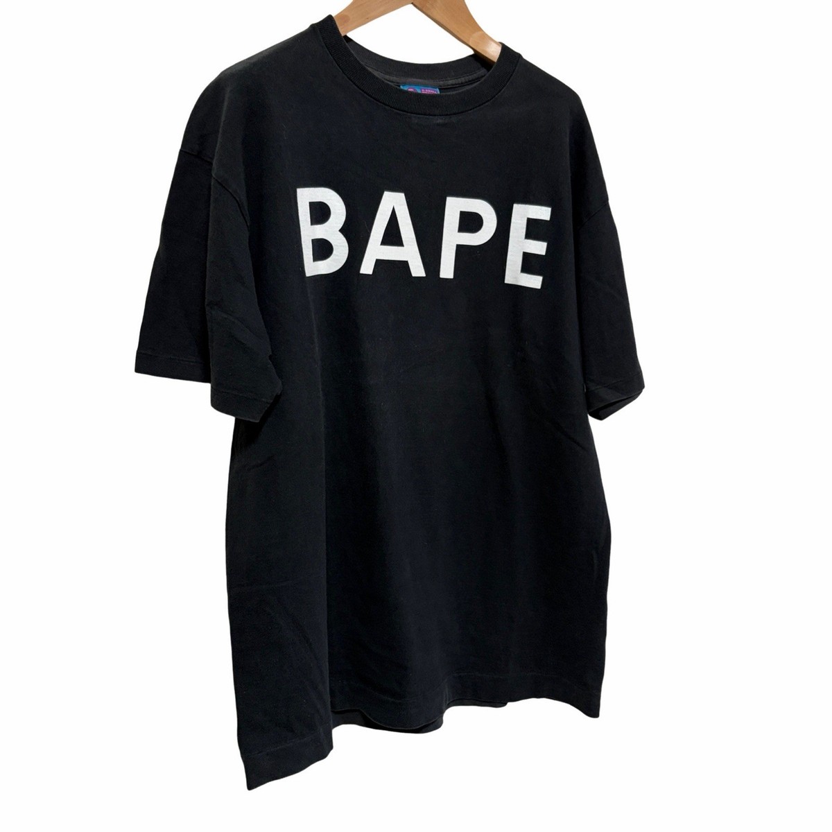 A Bathing Ape BAPE Big Logo Back Print T-Shirt Black L Vintage | eBay