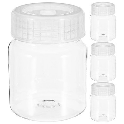 4Pcs Clear Plastic Lab Samples Bottles for Tissue Culture and Water Testing