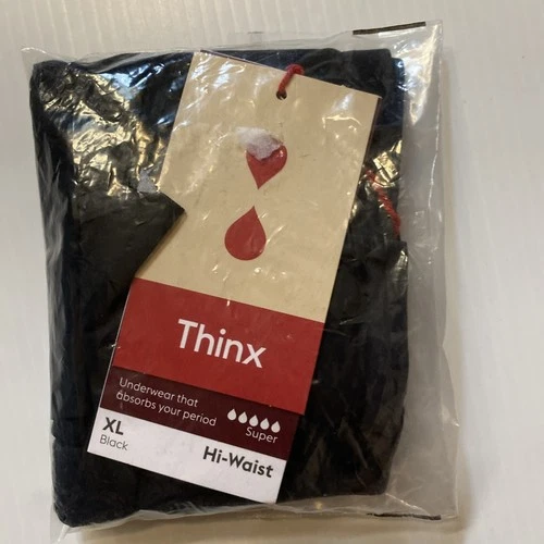 New THINX Hi-Waist Super Underwear that absorbs your period - XL Black