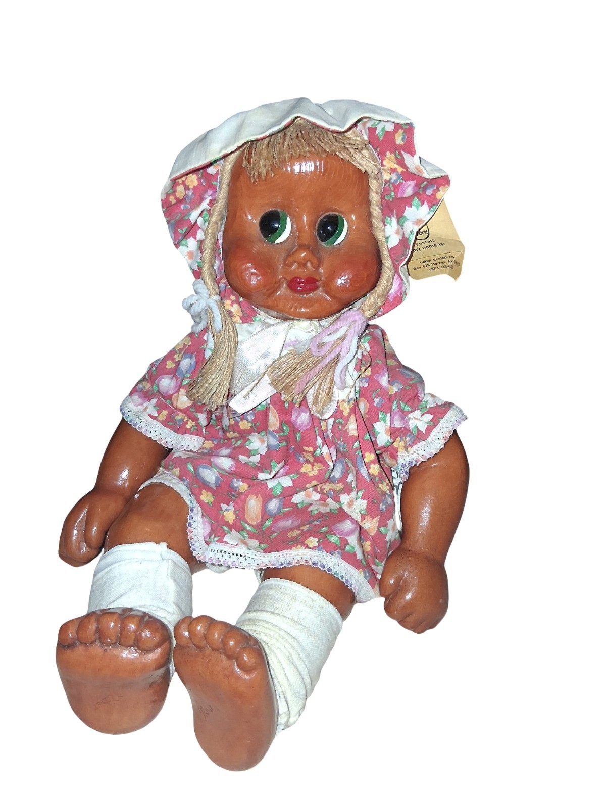 Vintage 1985 Naber Wooden Doll Molli Handcarved Moveable Joints Baby Doll