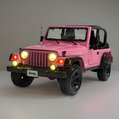Barbie PINK Jeep Wrangler Rubicon 1/18 Diecast CUSTOMIZED w 