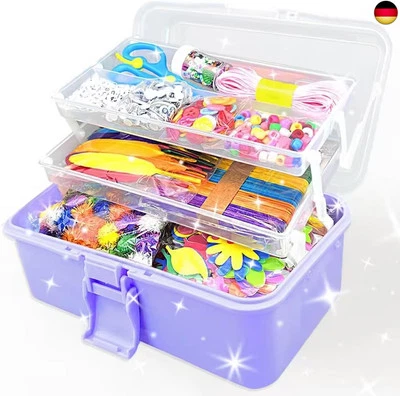 MARKE VLUINANI 3000Stück Bastelset Kinder DIY Kunsthandwerk Bastelkoffer Bastelbedarf zum