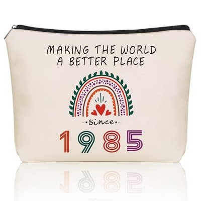 Happy 41th Birthday Gifts Women Makeup Bag: Cute Travel Cosmetic & 1985-40th