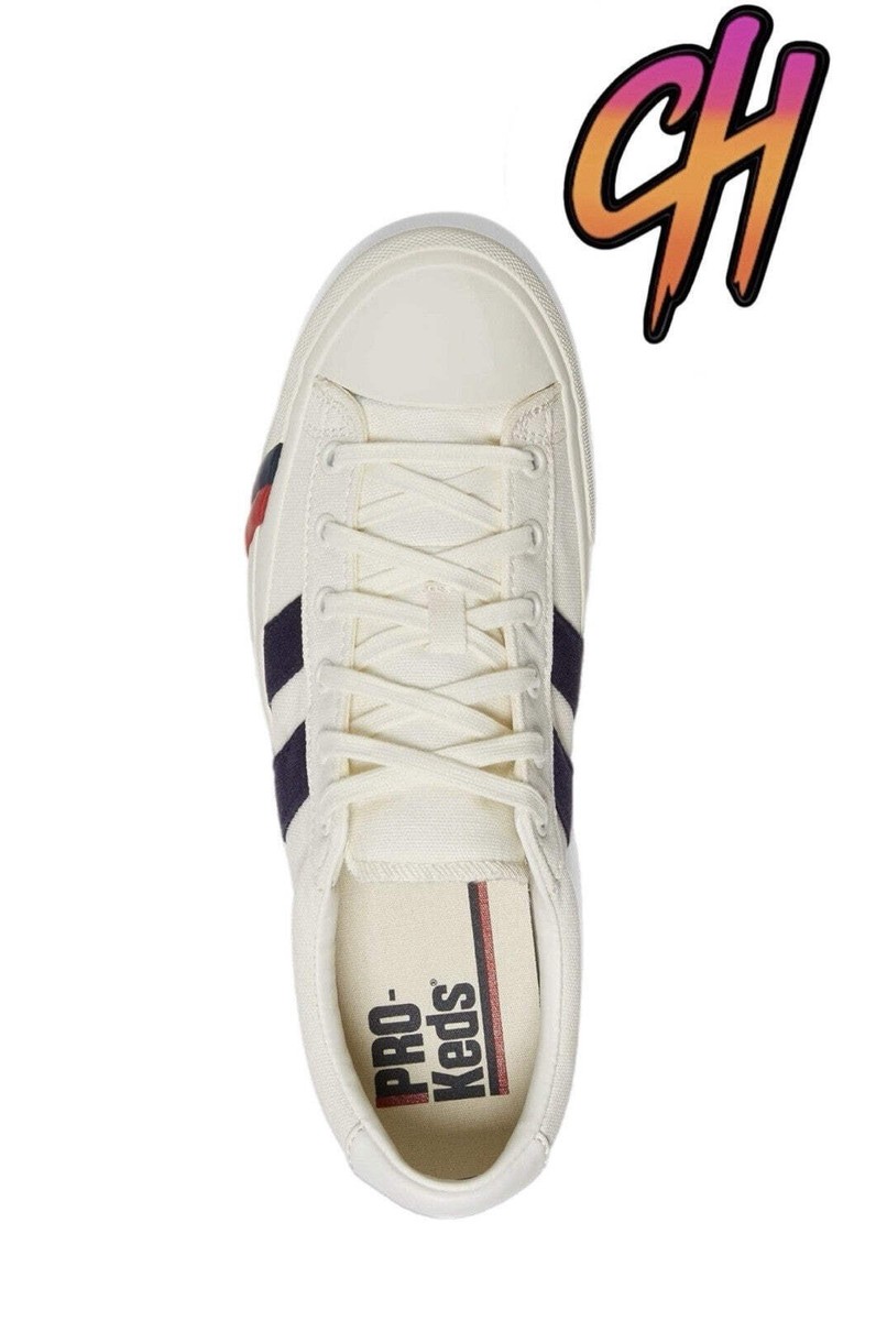 PRO-Keds Men\'s Royal Plus Canvas Lace Up Fashion Sneaker White/Red Canvas Pro-Keds Royal Plus Lace Up White Red Canvas Shoes Sneaker  main image 4