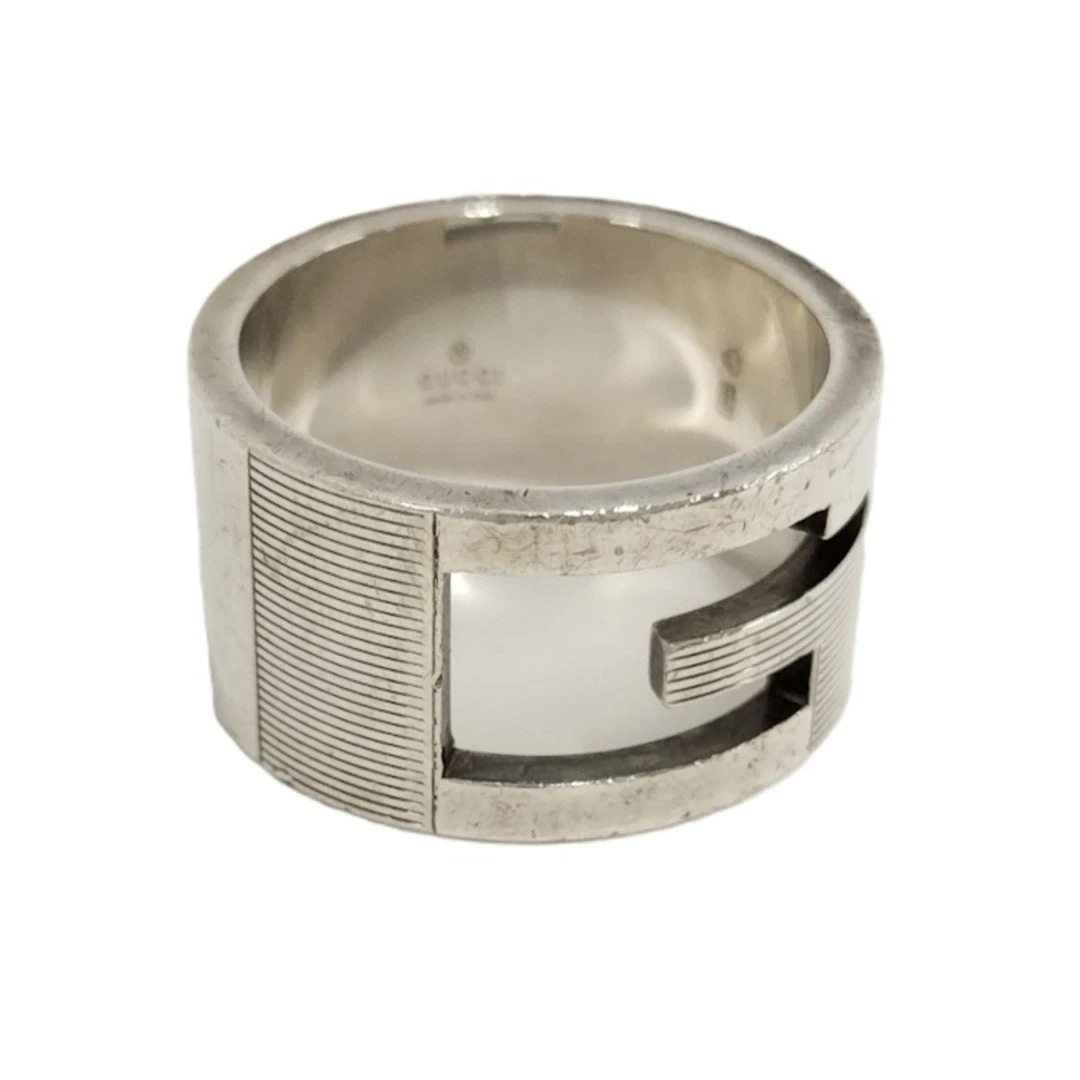 Anello Gucci marca G misura 20 argento 925 usato0