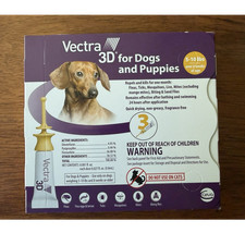 Vectra 3D Spot-On Treatment for Puppy Dogs 5 to 10 lbs 3 Doses