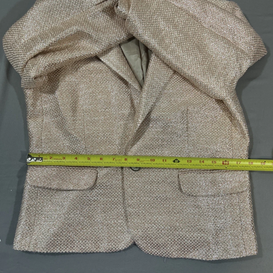 Blazer Badgley Mischka Champagne Rosa Plata Metálico Mujer Talla 10 Forrado Foto 3 de 4