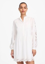 Madewell Pintucked Eyelet Mini Dress Women's Size Medium in White New W/ Tags!