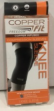 Copper Fit Freedom Copper Infused Black Compression Knee Sleeve 1 Medium