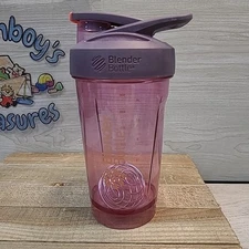 BlenderBottle 24 oz V1-2 Purple Water Bottle Fitness Health with Lid EXC