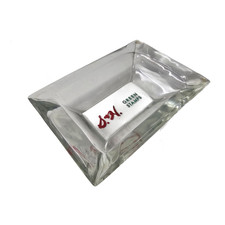 Posacenere vintage S&H verde timbri vetro trasparente logo rosso e verde 6 x 4 pollici