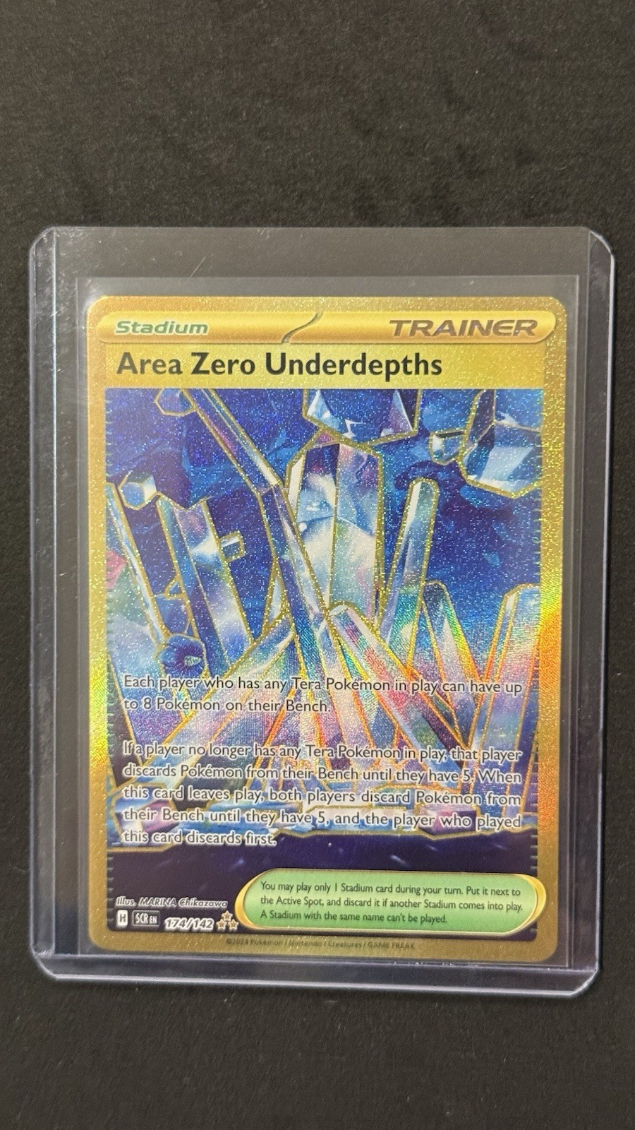 Pokemon TCG Area Zero Underdepths 174/142 Sv07: Stellar Crown Gold Hyper Rare NM