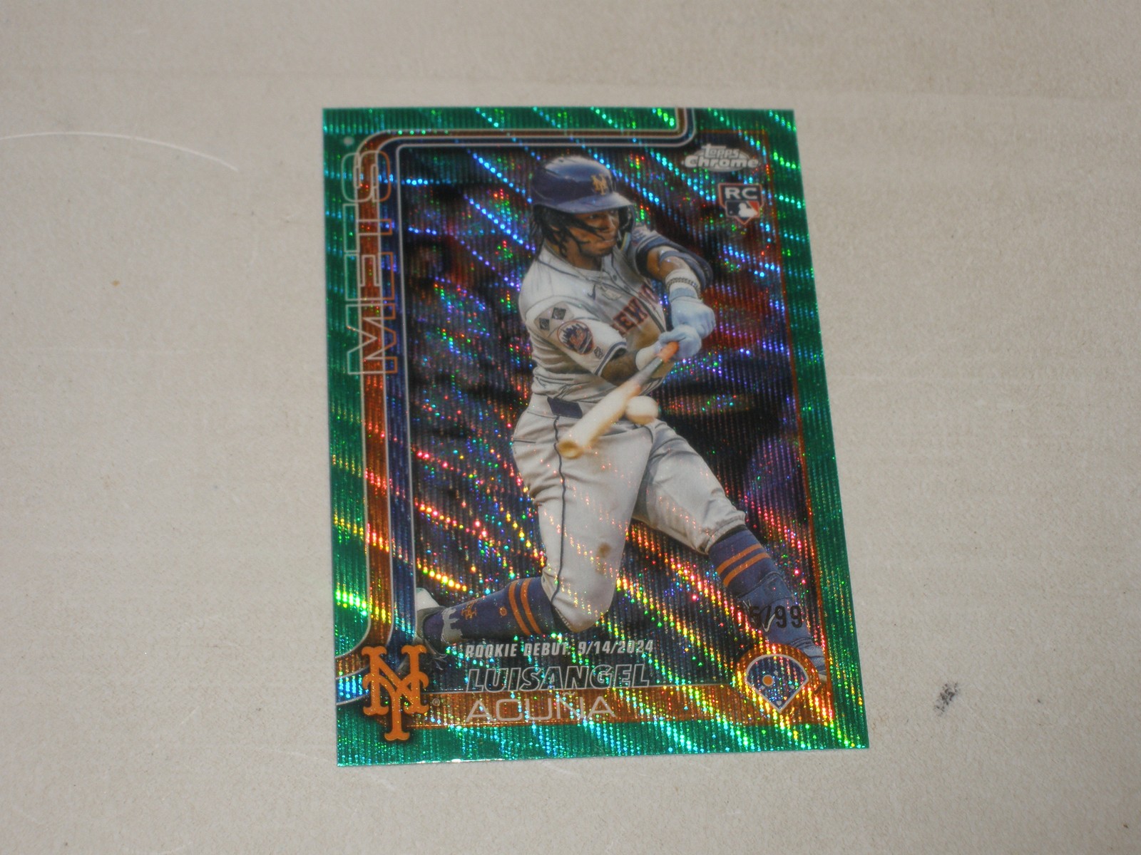 2025 Topps Chrome Update Green Wave Refractor #USC53 Luisangel Acuna 05/99 RC