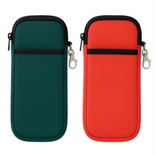 2 Pack Double Soft Glasses Case with Carabiner Hook Neoprene Eyeglasses Pouch