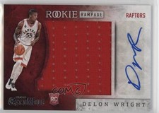 2015 Panini Excalibur Rookie Rampage Jumbo Jersey Delon Wright #RR-DWT Auto s1i