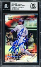 Ken Griffey Jr. Auto 1999 Topps Finest Prominent Figures Card #PF14 Mariners