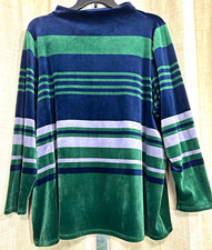 Kim Rogers Velour Pullover Sweater Mock Neck ...