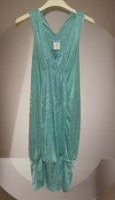 GUESS by Marciano Women’s Aqua Blue Open Back Low V Draped Tunic Dress Medium