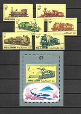 Ras al Kheima Satz 554-559 geschnitten mit Block 102 postfrisch MNH
