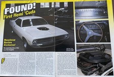 1970 Plymouth Barracuda Hemi Cuda 5 Pg Article First Produced