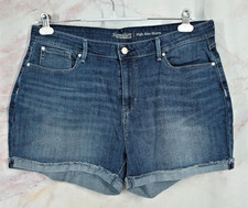 Levis Signature High Rise Jean Shorts Womens 18 Blue Denim Cotton Blend VGUC