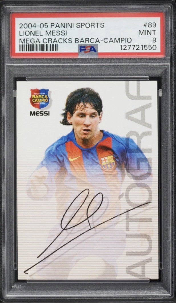 2004 Panini Sports Mega Cracks Barca Campeon Lionel Messi ROOKIE #89 PSA 9