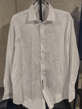 NWT - Calvin Klein - Men's Steele White Herringbone Shirt - Size 17 34/35 XL