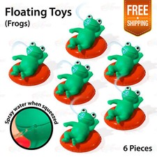 6 Pcs Set Eco-Friendly Frog Rubber Toy Swim Ring Pool Party Bathtub Decoration