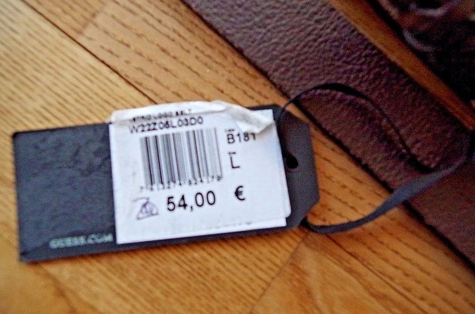 €54 GUESS talla L NUEVO CINTURÓN DE CUERO DE VACA NATURAL REAL PARA MUJER ANCHO MARRÓN HEBILLA GRANDE Foto 3 de 4