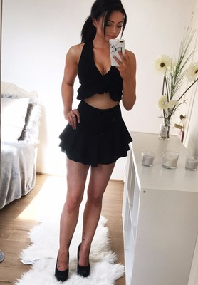 Celeb style Double Layered Ruffle Frill Hem Skort//Short in Black size 8,10,12,14