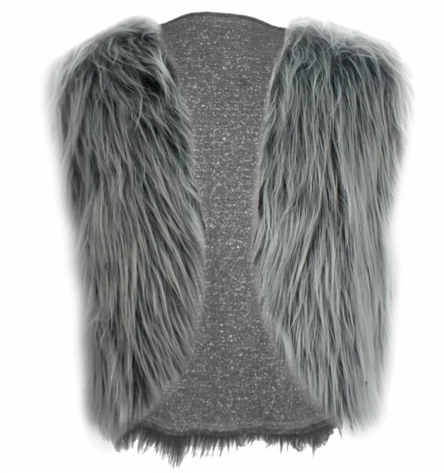 Childs 4-7 Yrs Grey Wolf Animal Faux Fur Waistcoat Arctic Fancy Dress - Image 1 of 1