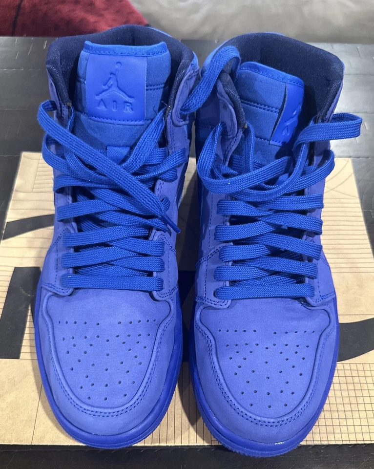 Tamanho 10 - Air Jordan 1 retrô premium camurça azul alta com - Imagem 3 de 4