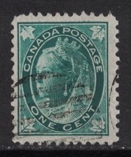 Canada: Scott 67- Used- 1c Queen Victoria 