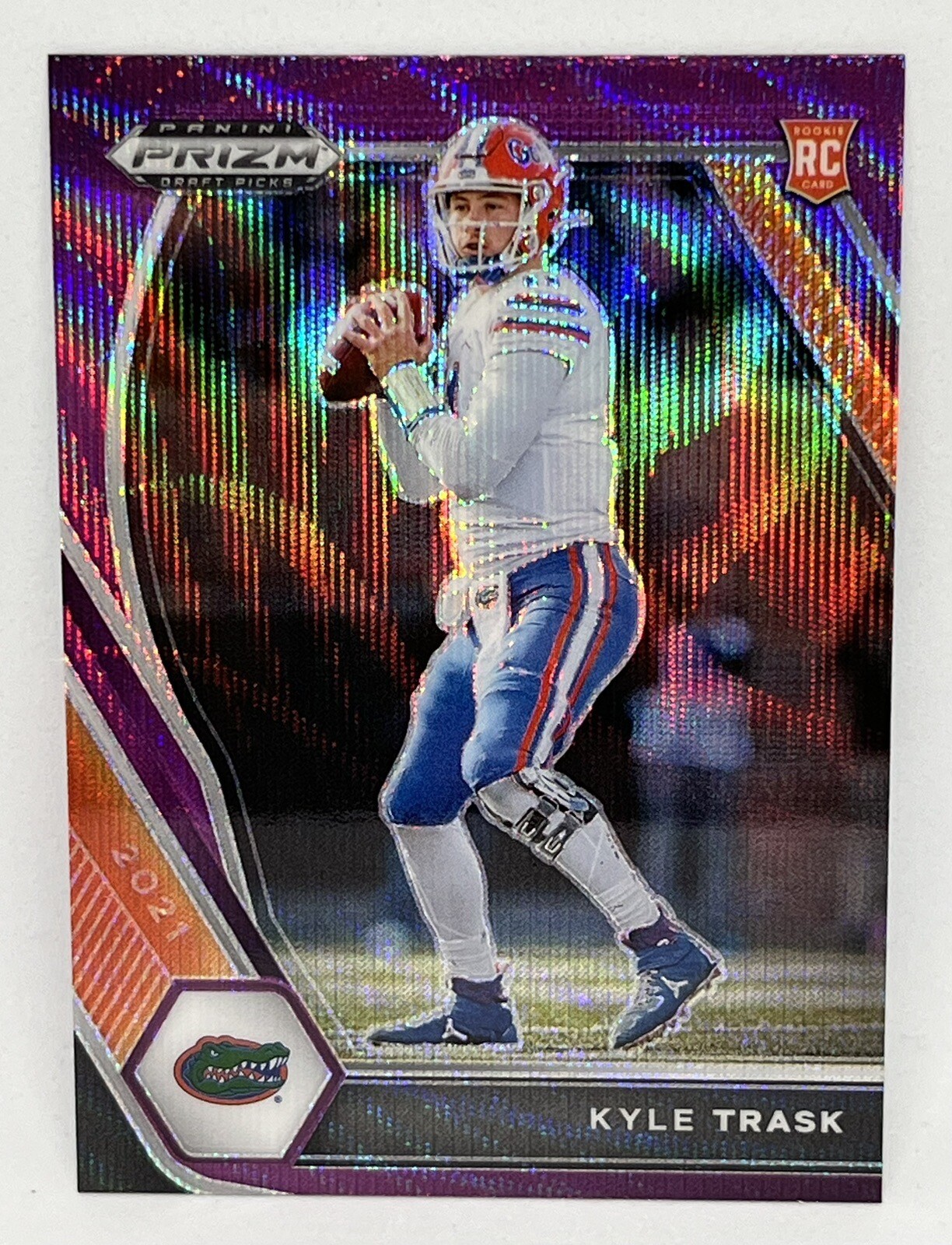 2021 Panini Prizm Draft Picks Kyle Trask Rookie Purple Wave Prizm #109 (RC)