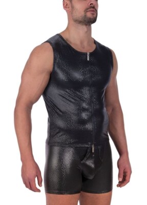 Manstore M2317 Zipped Vest Size M RRP:  149.95 NEW Reptile Look