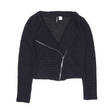 H&m Divided Blazer Knit Jacket Blue Womens Xs