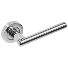 Image of Rosetta Internal Door Handle Sets Lever On Rose Polished or Satin Chrome