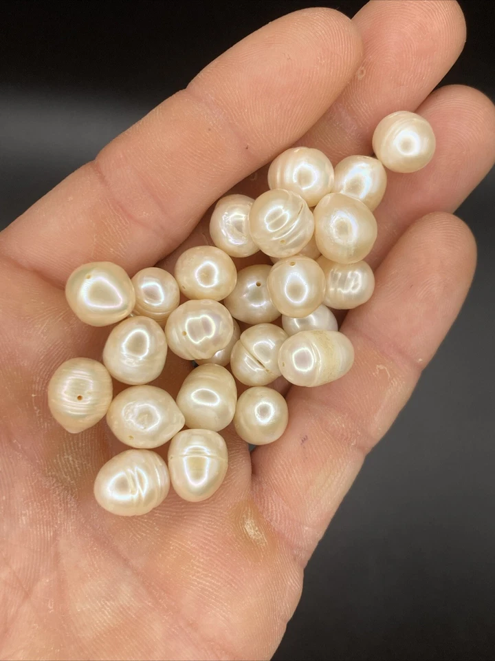 Perles de culture d'eau douce pré-perçées - Lot de 25 - Photo 2/2