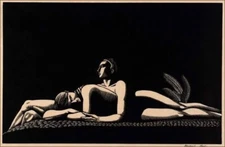 Lovers by Rockwell Kent – 1928 – Art Deco Wood Engraving Print Collectors Decor
