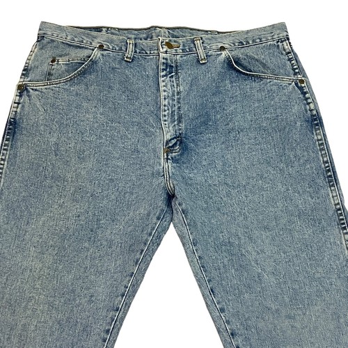 Vintage Wrangler Jeans Regular Fit Blue Mens 38W 30L Made in USA Denim - Picture 3 of 14