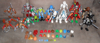 Lego Bionicle Konvolut , 18 Figuren / MOCs , plus 31 extra Masken / Toa/Visorak 