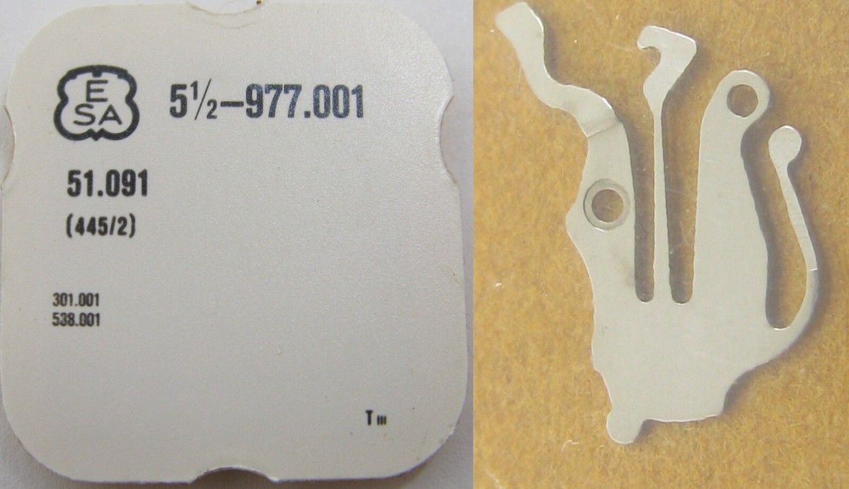 Platine ETA ESA 977.001 Avec Rouage Et Pont De Rouage - Pièce Détachée Pour Montre - Occasion Bon état