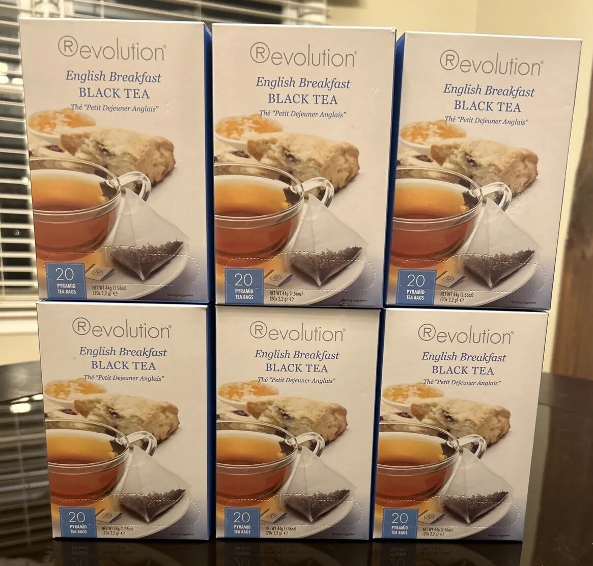 Revolution English Breakfast BLACK TEA Pyramid Tea Bags (6 Boxes) 120