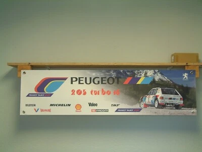 Peugeot 205 T16 Banner Rally Car Garage Workshop Motorsport Wall Display