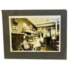1920s Photograph of Office & Staff Calendar on Wall Shows Year as 1922 5 x 7"