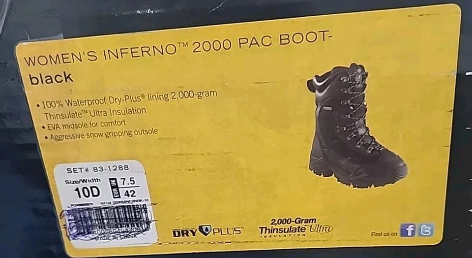 Cabela’s Inferno  Insulated Waterproof Boots for WOMEN - Size 10D 2000 - Image 4 of 4