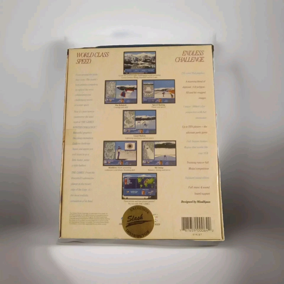 The Games Winter Challenge (1991 PC) 3.5"  Floppy - Very Hard To Find Big Box NM - Image 2 of 2