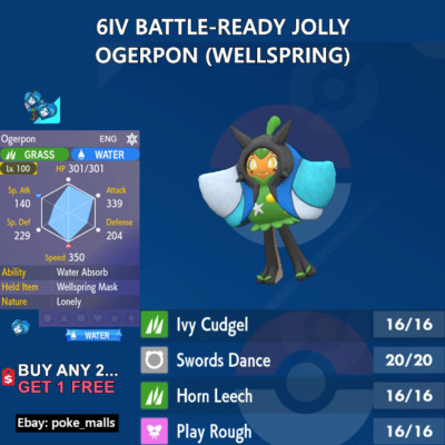 OGERPON WELLSPRING | 6IV JOLLY | BATTLE-READY | Pokemon Scarlet and Violet
