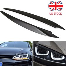 2x Gloss Headlight Eyelid Eyebrow Cover Trim For VW Golf MK7 Golf R GTI GTD